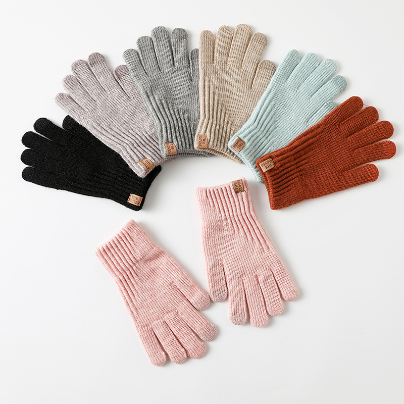 Wool Glove Lined - Women Winter Thickened Fleece Lined Knit